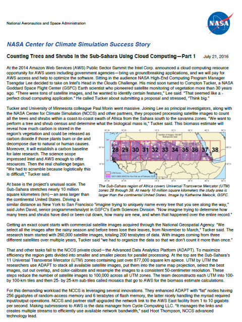 NASA Center For Climate Simulation Success Story Counting Trees And ...